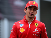 Charles Leclerc of Scuderia Ferrari is arriving into the paddock during Thursday media day of the Spanish GP, the 10th round of the Formula...