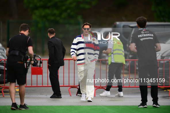 George Russell of Mercedes-AMG Petronas is arriving into the paddock during Thursday media day of the Spanish GP, the 10th round of the Form...