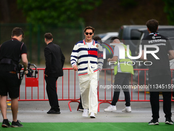 George Russell of Mercedes-AMG Petronas is arriving into the paddock during Thursday media day of the Spanish GP, the 10th round of the Form...