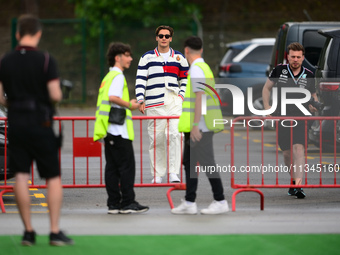 George Russell of Mercedes-AMG Petronas is arriving into the paddock during Thursday media day of the Spanish GP, the 10th round of the Form...