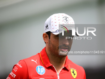 Carlos Sainz of Scuderia Ferrari is arriving into the paddock during Thursday media day of the Spanish GP, the 10th round of the Formula 1 W...