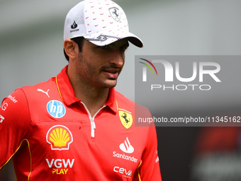 Carlos Sainz of Scuderia Ferrari is arriving into the paddock during Thursday media day of the Spanish GP, the 10th round of the Formula 1 W...