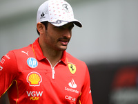 Carlos Sainz of Scuderia Ferrari is arriving into the paddock during Thursday media day of the Spanish GP, the 10th round of the Formula 1 W...