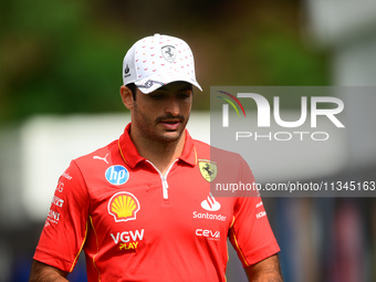 Carlos Sainz of Scuderia Ferrari is arriving into the paddock during Thursday media day of the Spanish GP, the 10th round of the Formula 1 W...