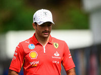 Carlos Sainz of Scuderia Ferrari is arriving into the paddock during Thursday media day of the Spanish GP, the 10th round of the Formula 1 W...