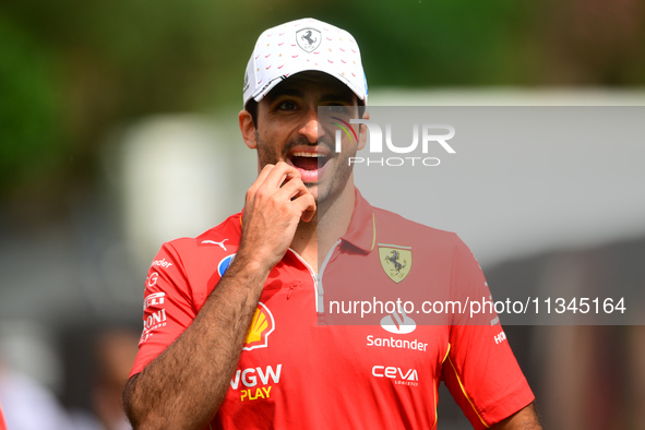 Carlos Sainz of Scuderia Ferrari is arriving into the paddock during Thursday media day of the Spanish GP, the 10th round of the Formula 1 W...