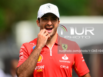 Carlos Sainz of Scuderia Ferrari is arriving into the paddock during Thursday media day of the Spanish GP, the 10th round of the Formula 1 W...