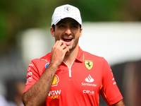 Carlos Sainz of Scuderia Ferrari is arriving into the paddock during Thursday media day of the Spanish GP, the 10th round of the Formula 1 W...