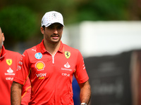 Carlos Sainz of Scuderia Ferrari is arriving into the paddock during Thursday media day of the Spanish GP, the 10th round of the Formula 1 W...