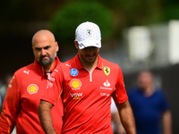 Carlos Sainz of Scuderia Ferrari is arriving into the paddock during Thursday media day of the Spanish GP, the 10th round of the Formula 1 W...