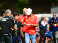 Carlos Sainz of Scuderia Ferrari is arriving into the paddock during Thursday media day of the Spanish GP, the 10th round of the Formula 1 W...