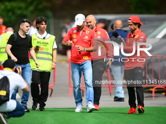 Carlos Sainz of Scuderia Ferrari is arriving into the paddock during Thursday media day of the Spanish GP, the 10th round of the Formula 1 W...