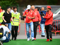 Carlos Sainz of Scuderia Ferrari is arriving into the paddock during Thursday media day of the Spanish GP, the 10th round of the Formula 1 W...