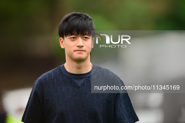 Guanyu Zhou of Stake F1 Team KICK Sauber is arriving into the paddock during Thursday media day of the Spanish GP, the 10th round of the For...