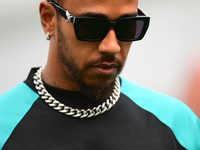 Lewis Hamilton of Mercedes-AMG Petronas F1 Team is arriving into the paddock during Thursday media day of the Spanish GP, the 10th round of...