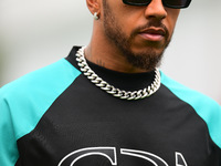 Lewis Hamilton of Mercedes-AMG Petronas F1 Team is arriving into the paddock during Thursday media day of the Spanish GP, the 10th round of...