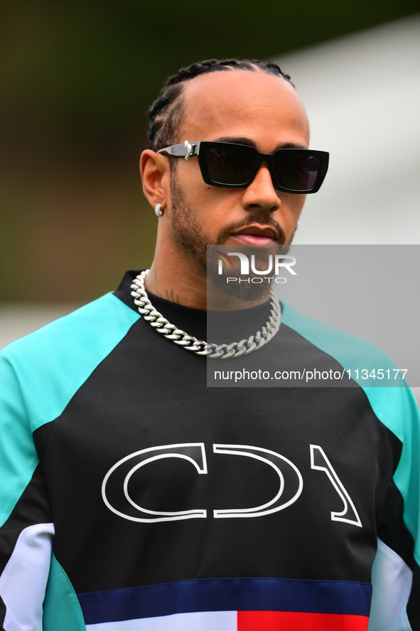 Lewis Hamilton of Mercedes-AMG Petronas F1 Team is arriving into the paddock during Thursday media day of the Spanish GP, the 10th round of...