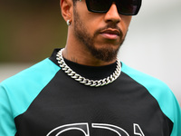 Lewis Hamilton of Mercedes-AMG Petronas F1 Team is arriving into the paddock during Thursday media day of the Spanish GP, the 10th round of...