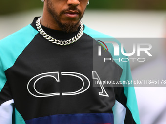 Lewis Hamilton of Mercedes-AMG Petronas F1 Team is arriving into the paddock during Thursday media day of the Spanish GP, the 10th round of...