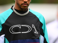 Lewis Hamilton of Mercedes-AMG Petronas F1 Team is arriving into the paddock during Thursday media day of the Spanish GP, the 10th round of...