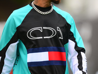 Lewis Hamilton of Mercedes-AMG Petronas F1 Team is arriving into the paddock during Thursday media day of the Spanish GP, the 10th round of...