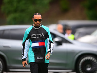 Lewis Hamilton of Mercedes-AMG Petronas F1 Team is arriving into the paddock during Thursday media day of the Spanish GP, the 10th round of...