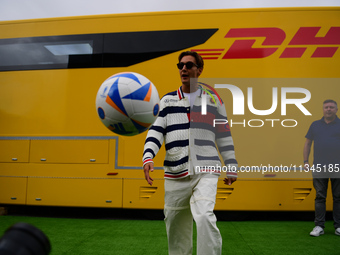 George Russell of Mercedes-AMG Petronas is arriving into the paddock during Thursday media day of the Spanish GP, the 10th round of the Form...