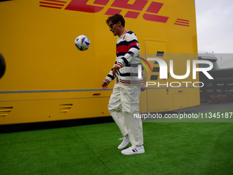 George Russell of Mercedes-AMG Petronas is arriving into the paddock during Thursday media day of the Spanish GP, the 10th round of the Form...