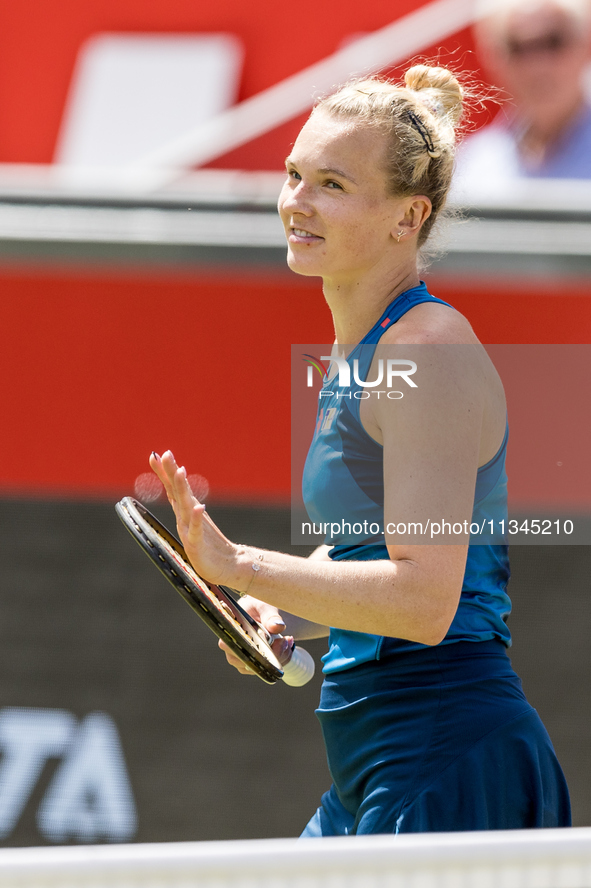 Katerina Siniakova is participating in the ecotrans Ladies Open, a WTA 500 tournament, in Berlin, Germany, on June 20, 2024. 