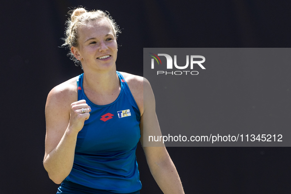 Katerina Siniakova is participating in the ecotrans Ladies Open, a WTA 500 tournament, in Berlin, Germany, on June 20, 2024. 