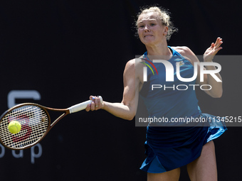 Katerina Siniakova is participating in the ecotrans Ladies Open, a WTA 500 tournament, in Berlin, Germany, on June 20, 2024. (