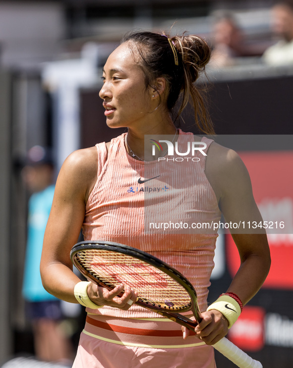 Qinwen Zheng is participating in the ecotrans Ladies Open, WTA 500 tournament in Berlin, Germany, on June 20, 2024. 