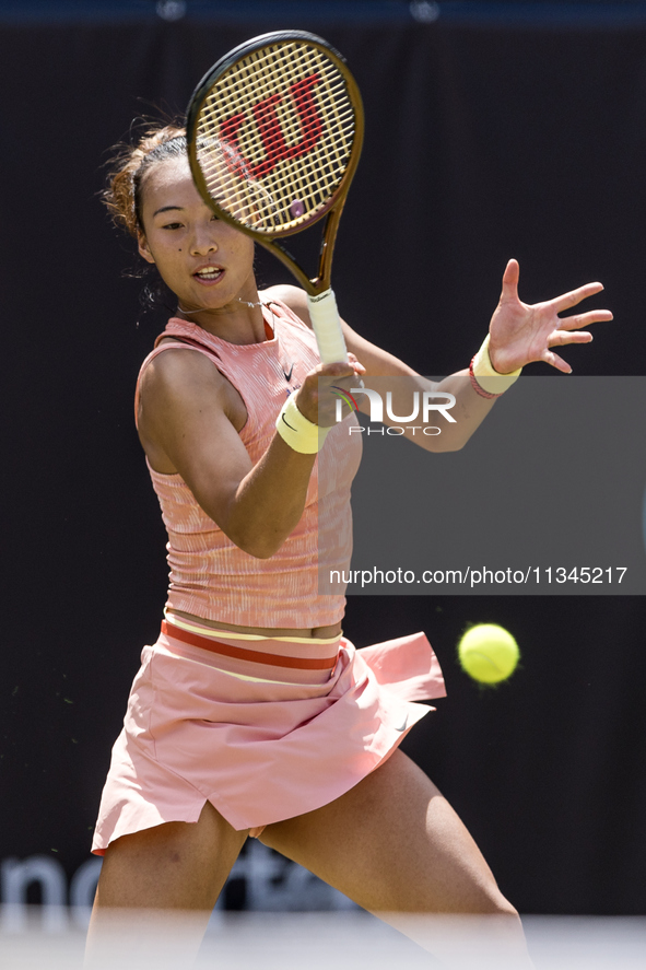 Qinwen Zheng is participating in the ecotrans Ladies Open, WTA 500 tournament in Berlin, Germany, on June 20, 2024. 