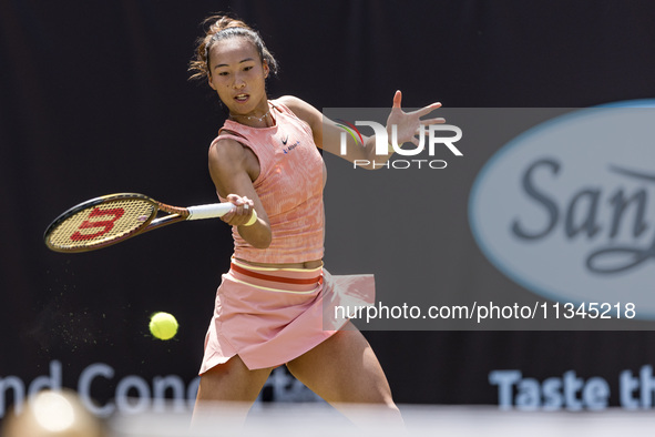 Qinwen Zheng is participating in the ecotrans Ladies Open, WTA 500 tournament in Berlin, Germany, on June 20, 2024. 