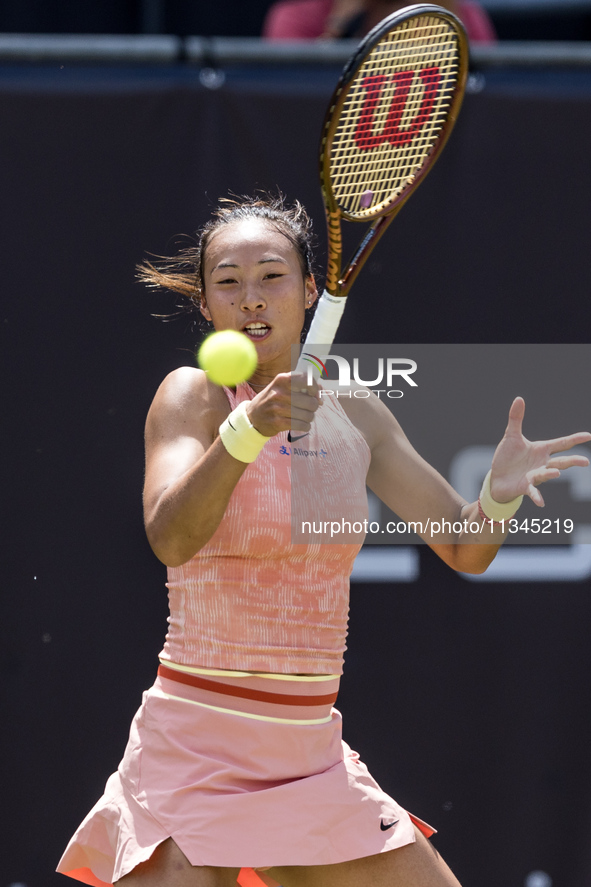 Qinwen Zheng is participating in the ecotrans Ladies Open, WTA 500 tournament in Berlin, Germany, on June 20, 2024. 