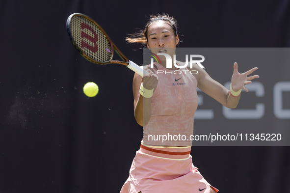 Qinwen Zheng is participating in the ecotrans Ladies Open, WTA 500 tournament in Berlin, Germany, on June 20, 2024. 