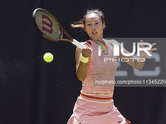 Qinwen Zheng is participating in the ecotrans Ladies Open, WTA 500 tournament in Berlin, Germany, on June 20, 2024. (