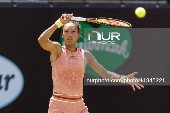 Qinwen Zheng is participating in the ecotrans Ladies Open, WTA 500 tournament in Berlin, Germany, on June 20, 2024. 