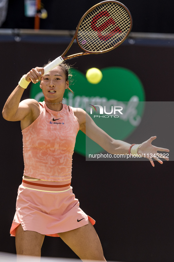 Qinwen Zheng is participating in the ecotrans Ladies Open, WTA 500 tournament in Berlin, Germany, on June 20, 2024. 