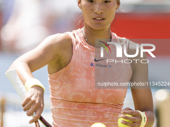 Qinwen Zheng is participating in the ecotrans Ladies Open, WTA 500 tournament in Berlin, Germany, on June 20, 2024. (