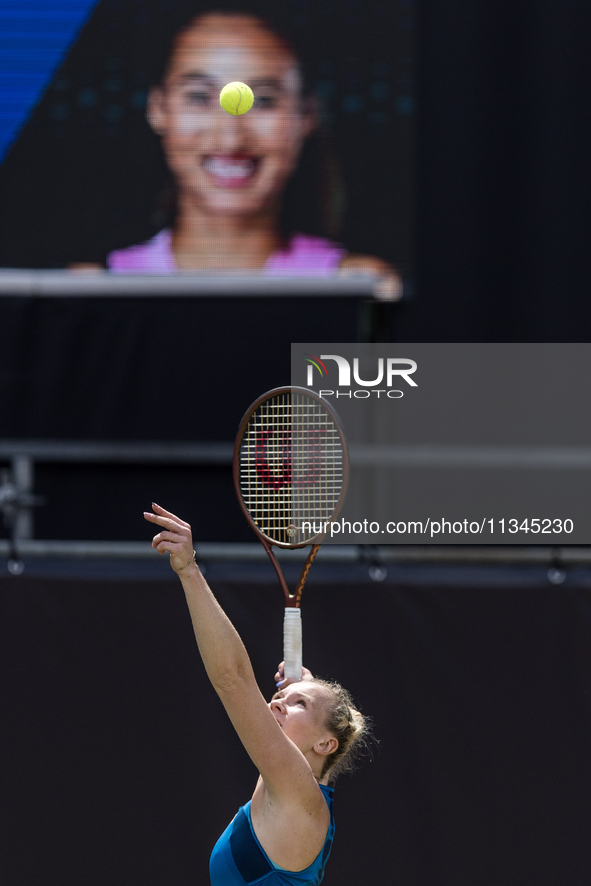 Katerina Siniakova is participating in the ecotrans Ladies Open, a WTA 500 tournament, in Berlin, Germany, on June 20, 2024. 