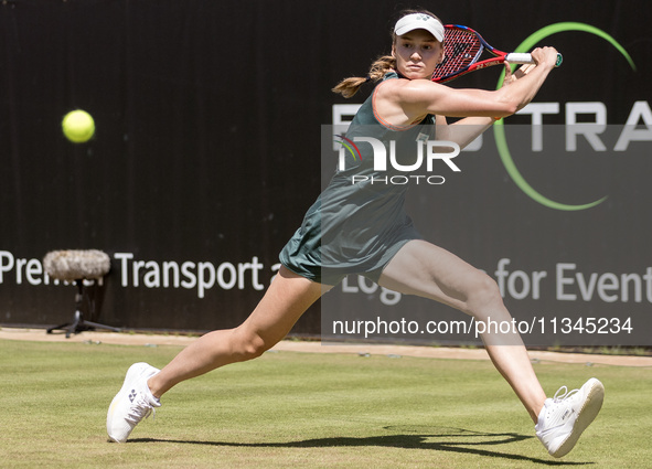 Elena Rybakina is participating in the ecotrans Ladies Open, WTA 500 tournament in Berlin, Germany, on June 20, 2024. 