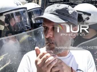 Gathering and protest march of LARCO workers, with the participation of public and private sector trade unions, Athens, June 20, 2024. (