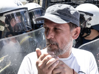 Gathering and protest march of LARCO workers, with the participation of public and private sector trade unions, Athens, June 20, 2024. (