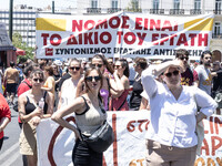 Gathering and protest march of LARCO workers, with the participation of public and private sector trade unions, Athens, June 20, 2024. (