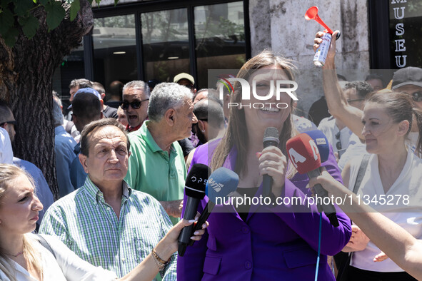 Gathering and protest march of LARCO workers, with the participation of public and private sector trade unions, Athens, June 20, 2024. 