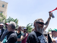 Gathering and protest march of LARCO workers, with the participation of public and private sector trade unions, Athens, June 20, 2024. (