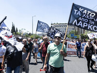 Gathering and protest march of LARCO workers, with the participation of public and private sector trade unions, Athens, June 20, 2024. (