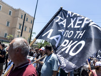 Gathering and protest march of LARCO workers, with the participation of public and private sector trade unions, Athens, June 20, 2024. (