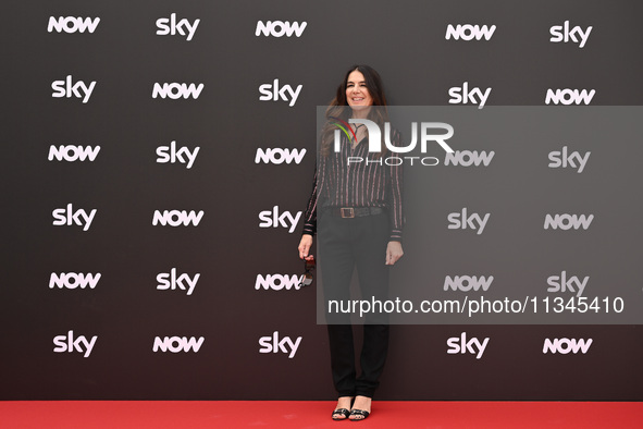 Antonella d'Errico is attending the Photocall SKY Program at Barberini Palace in Rome, Italy, on July 19, 2024 